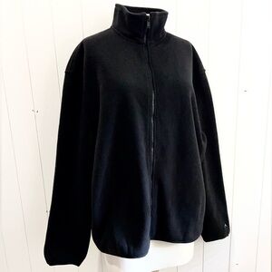 J. Crew NWT Fleece Full Zip Jacket size L Black